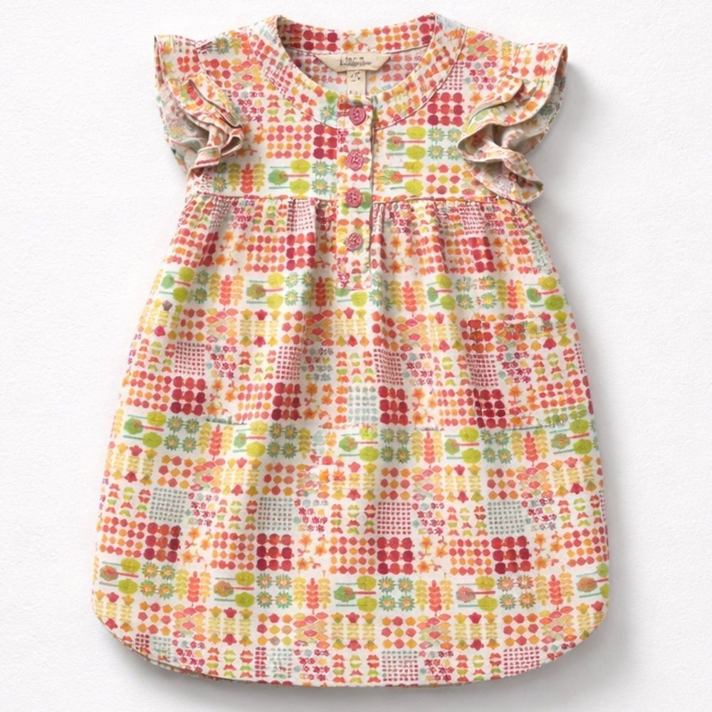 L Matilda Jane Patchwork Print Corduroy Flutter Sleeve Jumper Dress Size 4
